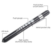 1PCS Reusable LED Medical Penlight Flashlight With Pupil Gauge Pocket Clip-TI00782-Veeddydropshipping